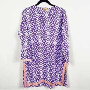 Roberta Roller Rabbit purple print swim cover size medium